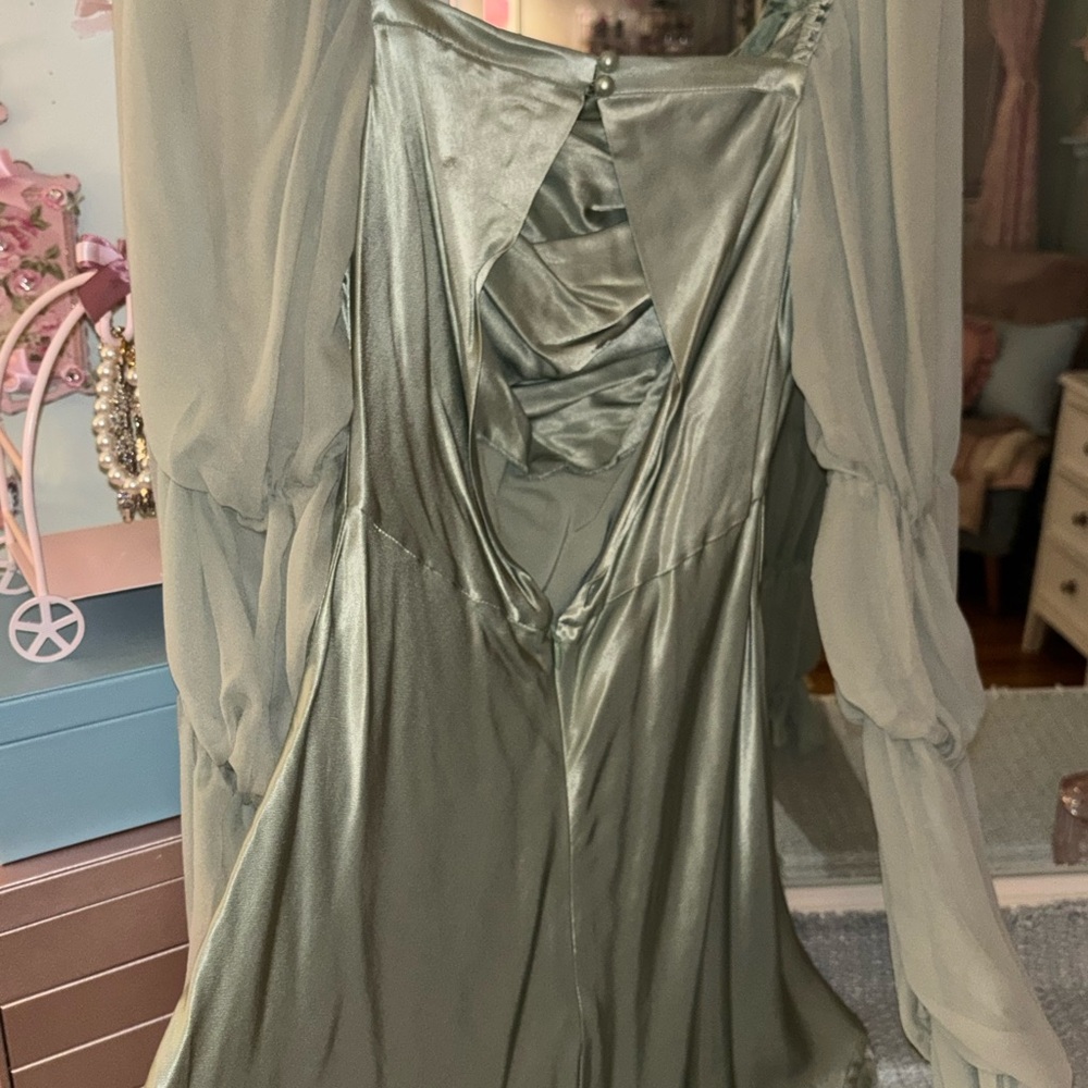 For Love & Lemons sage green long sleeve elven dress - Picture 6 of 10